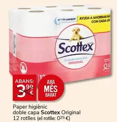 Oferta de Scottex - Paper Higiènic Doble Capa por 3€ en Supermercados Charter