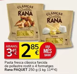 Oferta de Rana - Pasta Fresca Clàssica Farcida De Pollastre Rostit O 4 Formatges por 2,85€ en Supermercados Charter