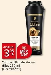 Oferta de Schwarzkopf - Xampu Ultimate Repair Gliss por 2€ en Supermercados Charter