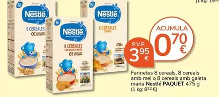 Oferta de Nestlé - Farinetes 8 Cereals, 8 Cereals Amb Mel O 8 Cereals Amb Galeta Maria por 3,95€ en Supermercados Charter