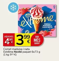 Oferta de Nestlé - Cornet Maduixa I Nata Extreme Paquet 6x por 3,99€ en Supermercados Charter