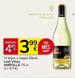 Oferta de Lost Vines - Vi Blanc O Negre Blend por 3,99€ en Supermercados Charter