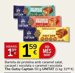Oferta de The Gutsy Captain - Barreta De Proteina Amb Caramel Salat, Cacauet I Xocolata O Caramel I Xocolata por 1,59€ en Supermercados Charter