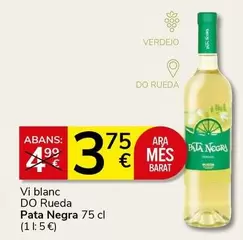 Oferta de Pata Negra - Vi Blanc Do Rueda por 3,75€ en Supermercados Charter