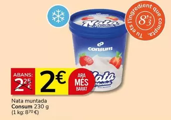 Oferta de Consum - Nata Muntada por 2€ en Supermercados Charter