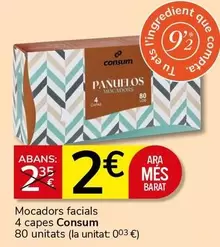 Oferta de Consum - Mocadors Facials 4 Capes por 2€ en Supermercados Charter
