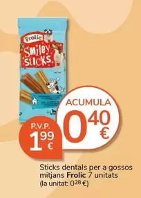 Oferta de Frolic - Sticks Dentals Per A Gossos Mitjans por 1,99€ en Supermercados Charter