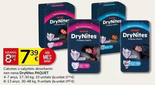 Oferta de DryNites - Calcetines O Calçotets Absorbents Nen-nena por 7,39€ en Supermercados Charter