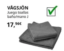Oferta de Vagsjon - Juego Toallas bano/Mano  por 17,96€ en IKEA