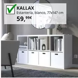 Oferta de Kallax - Estantería, Blanco, 77x147 Cm  por 59,99€ en IKEA