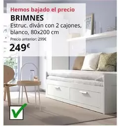 Oferta de Brimnes - Estructura Divan Con 2 Cajones, Blanco, 80x200 Cm por 249€ en IKEA