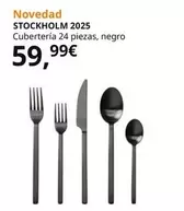 Oferta de Stockholm - 2025 Cubertería 24 Piezas, Negro por 59,99€ en IKEA