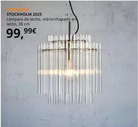 Oferta de Stockholm - 2025 Lámpara De Techo, Vidrio/chapado En Latón por 99,99€ en IKEA