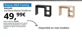 Oferta de Kallax - Escritorio, Blanco por 49,99€ en IKEA