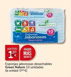Oferta de Green Nature - Esponjas Jabónosas Desechables 10 Unidades por 1€ en Supermercados Charter