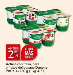 Oferta de Danone - Activia Con Fresa, Pera O Frutos Del Bosque Pack 4x en Supermercados Charter