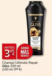 Oferta de Schwarzkopf - Champú Ultimate Repair Gliss por 3€ en Supermercados Charter