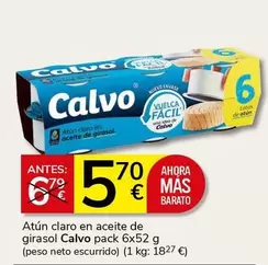 Oferta de Calvo - Atun Claro En Aceite De Girasol por 5,7€ en Supermercados Charter