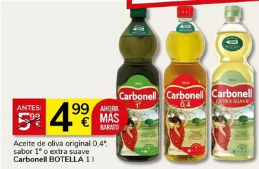 Oferta de Carbonell - Aceite De Oliva Original 0,4 % Sabor 1 O Extra Suave por 4,99€ en Supermercados Charter