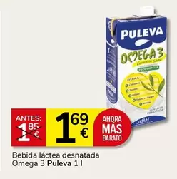 Oferta de Puleva - Bebida Lactea Desnatada Omega 3 por 1,69€ en Supermercados Charter