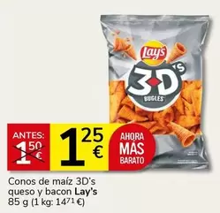 Oferta de Lay's - Conos De Maiz 3d's Queso Y Bacon por 1,25€ en Supermercados Charter