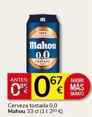 Oferta de Mahou - Cerveza Tostada 0.0 por 0,67€ en Supermercados Charter