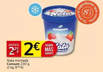 Oferta de Consum - Nata Montada por 2€ en Supermercados Charter