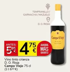 Oferta de Campo Viejo - Vino Tinto Crianza D. O. Rioja por 4,75€ en Supermercados Charter