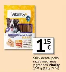 Oferta de Vitality - Stick Dental Pollo Razas Medianas Y Grandes por 1,15€ en Supermercados Charter
