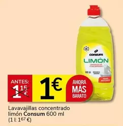 Oferta de Consum - Lavavajillas Concentrado Limon por 1€ en Supermercados Charter