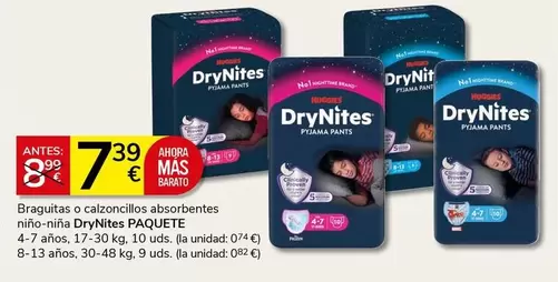 Oferta de DryNites - Braguitas O Calzonillas Absorbentes por 7,39€ en Supermercados Charter