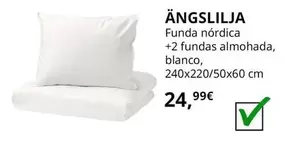 Oferta de Angslilja - Funda Nórdica + 2 Fundas Almohada, Blanco, 240x220/50 Cm  por 24,99€ en IKEA