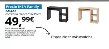 Oferta de Kallax - Escritorio, Blanco por 49,99€ en IKEA