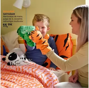 Oferta de Natthäger - Marionetas De Mano, Juego De 3, Cocodrilo Cebra/tigre Multicolor por 11,99€ en IKEA