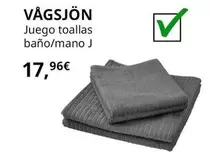 Oferta de Vagsjon - Juego Toallas bano/Mano  por 17,96€ en IKEA