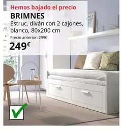 Oferta de Brimnes - Estructura Divan Con 2 Cajones, Blanco, 80x200 Cm por 249€ en IKEA