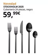 Oferta de Stockholm - 2025 Cubertería 24 Piezas, Negro por 59,99€ en IKEA