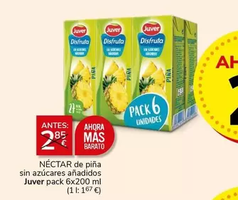Oferta de Juver - Nectar De Pina Sin Azucares Anadidos por 2€ en Supermercados Charter