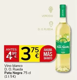 Oferta de Pata Negra - Vino Blanco D. O. Rueda por 3,75€ en Supermercados Charter