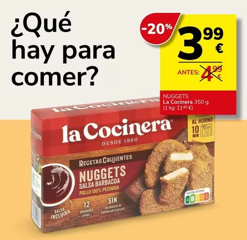 Oferta de La Cocinera - Nuggets por 3,99€ en Supermercados Charter
