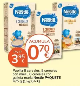 Oferta de Nestlé - Papilla 8 Cereales, 8 Cereales Con Miel U 8 Cereales Con Galleta María por 3,95€ en Supermercados Charter
