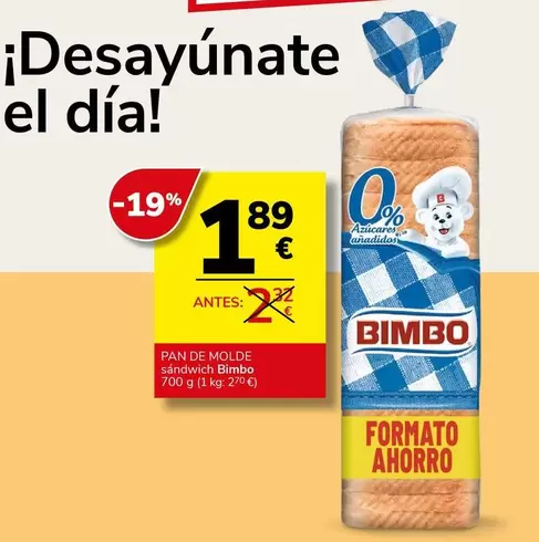 Oferta de Pan De Molde Sandwich por 1,89€ en Supermercados Charter
