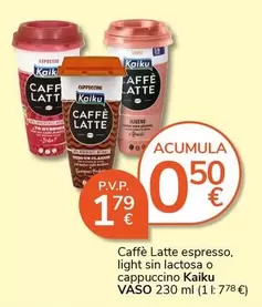 Oferta de Kaiku - Caffè Latte Espresso, Light Sin Lactosa O Cappuccino por 1,79€ en Supermercados Charter