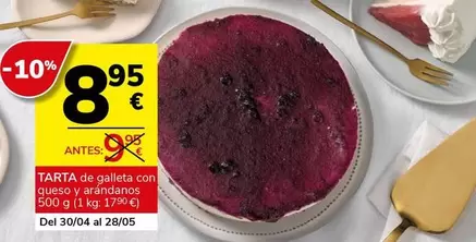 Oferta de Tarta De Galleta Con Queso Y Rearanchos por 8,95€ en Supermercados Charter