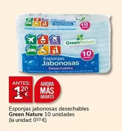 Oferta de Green Nature - Esponjas Jabónosas Desechables Green  10 Unidades por 1€ en Supermercados Charter