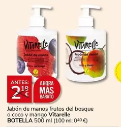 Oferta de Vitarelle - Jabon De Manos Frutos Del Bosque O Coco Y Mango en Supermercados Charter