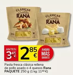 Oferta de Rana - Pasta Fresca Clasica Rellena De Pollo Asado O 4 Quesos por 2,85€ en Supermercados Charter