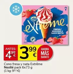 Oferta de Nestlé - Cono Fresa Y Nata Extreme por 3,99€ en Supermercados Charter