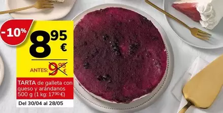 Oferta de Tarta De Galleta Con Queso Y Arandanos por 8,95€ en Supermercados Charter