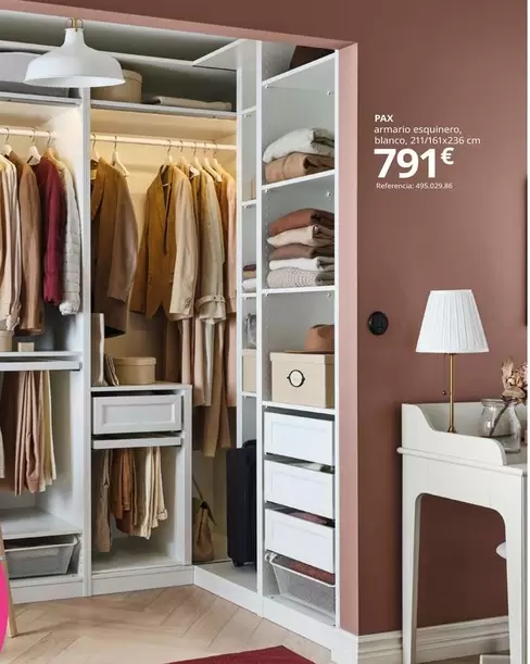Oferta de Armario Esquinero, Blanco, 211/161x236 Cm por 791€ en IKEA